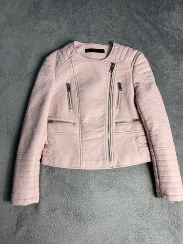 Zara pink faux - leather, jacket