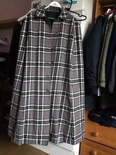 Mosbrook Vintage Double Sided Wool Check Long Cape Used Good Condition Size M