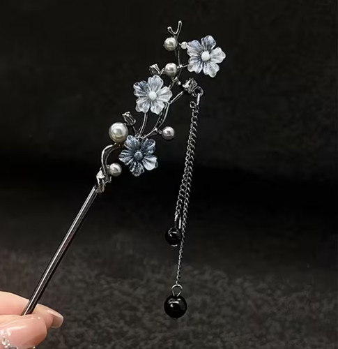 Gothic floral hair pin - gothic,