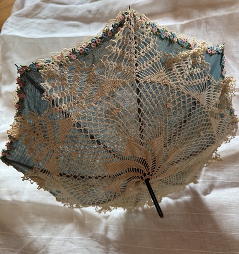 Victorian antique blue lace - w/,