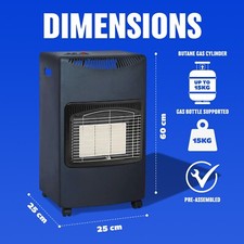 4.2KW CALOR GAS PORTABLE CABINET HEATER WINTER REGULATOR HOSE HOME OFFICE