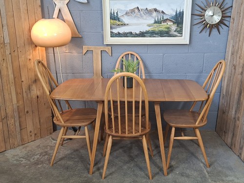 Ercol drop leaf plank table - leaf,