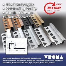 10X TILE TRIM SQUARE EDGE BOX SHAPE - ALUMINIUM - VROMA HEAVY DUTY - BOX of 10