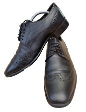 John White Mens Shoes UK 9 Black Quarter Brogues Leather Formal Dress Classic