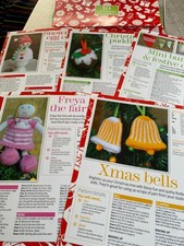 Knit Today Pack 10 Festive Patterns Christmas Cake, Pudding, Bells, Fairy, Bells