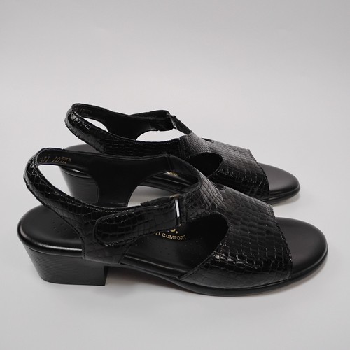 Sas black croc - croc, embossed