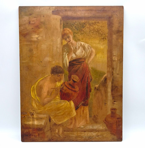 Antique 19thc oil painting - 19thc, on