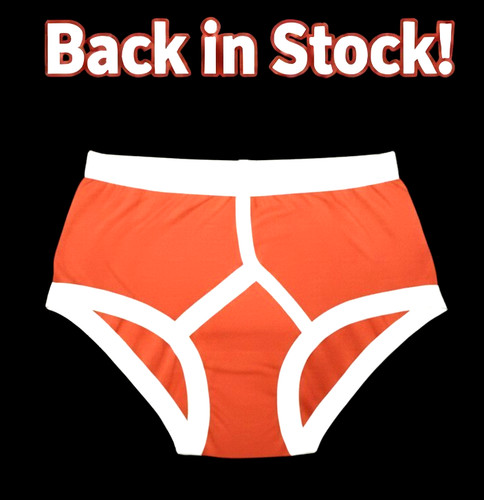 Men orange front briefs - men’s,