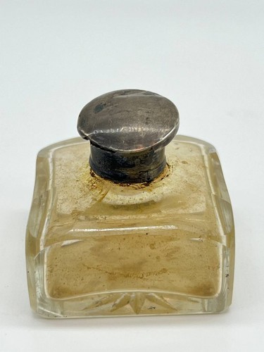 Antique glass inkwell bottle - glass,