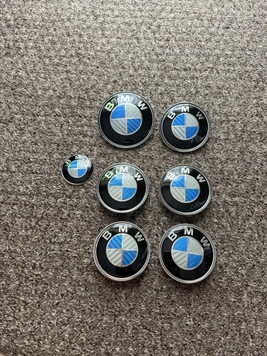 Bmw carbon blue set badges - carbon,