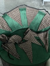 Wool Mix Bunting - Over 10 Feet - Check - Rustic - Home Decor