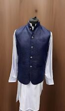 Mens Eid party Weeding Waistcoat Nehru Jacket Asian Indian Pakistani- Blue