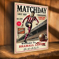 PERSONALISED SHEFFIELD UNITED FOOTBALL PROGRAMME METAL WALL SIGN  MATCH  GIFT