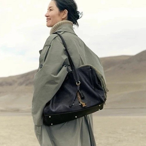 Women cowhide leather tote - cowhide,