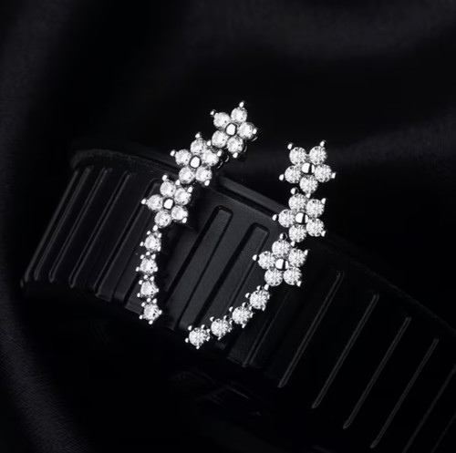 Earrings floral studs - floral,
