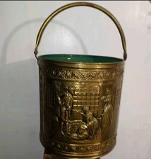 Vintage Brass Coal Bucket -