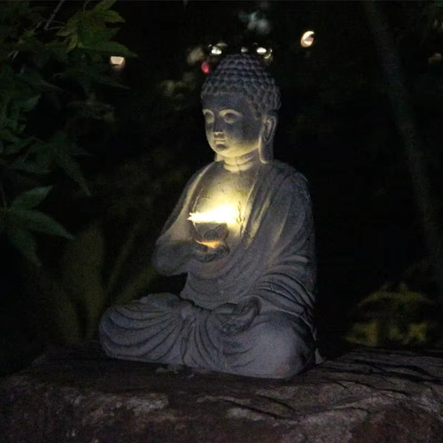 Solar buddha garden - garden, statue
