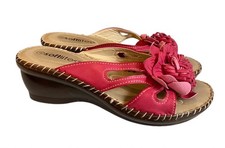 Softlites Sandals Pink Cut Out Wedge Summer Holiday Slip On UK 4