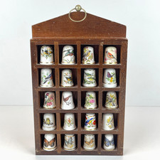 Vintage Wooden Thimble Display