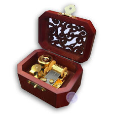Brown Wooden Hollow out Music Box With Sankyo Musical Movement (60 Tunes Option)