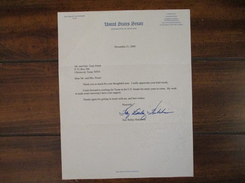 Senator kay bailey hutchison - senator,