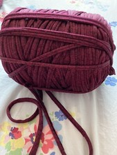 Approx 120m Burgundy Fleck Cotton T-Shirt Yarn, Crochet / Knit / Crafts