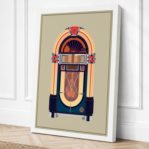 Jukebox art deco canvas - jukebox, print