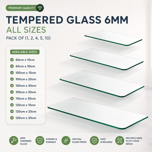 Clear tempered glass shelf - tempered,