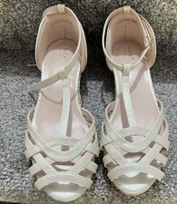 Next Cream Shimmer Heeled