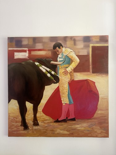 Spanish bullfight oil - bullfight,