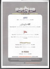 Sachs Motorcycles Prices 2009 UK Market Single Sheet Brochure Bee MadAss X-Road