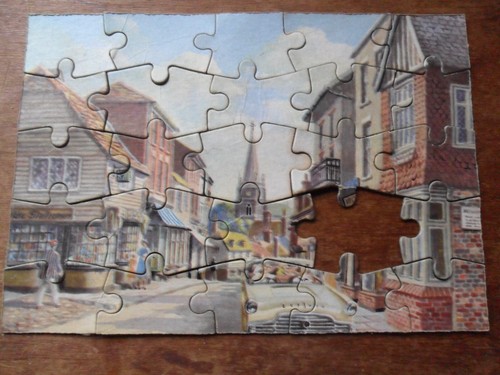 Vintage 1950s jigsaw piece - 1950s,