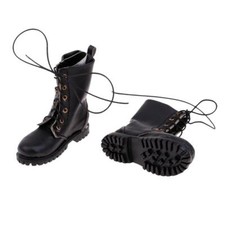 1/6 Scale Vintage Styled Boots for 12" Male   DID Action Figure Black