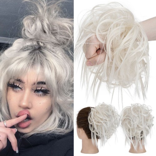 Curly messy bun scrunchie - curly, hair