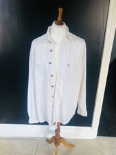 LEVI'S Mens White Denim Button