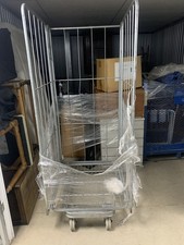 Heavy-Duty Roll Cage Trolley – 3-Sided Metal Storage Cage on Wheels