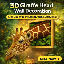 3D Giraffe Head Wall Sculpture