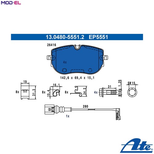 Brake pad set disc - brake,
