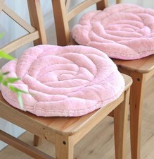 1PCS Flower Plush Dining Chair Cushion Non-Slip Garden Thick Soft Rose Seat Pad