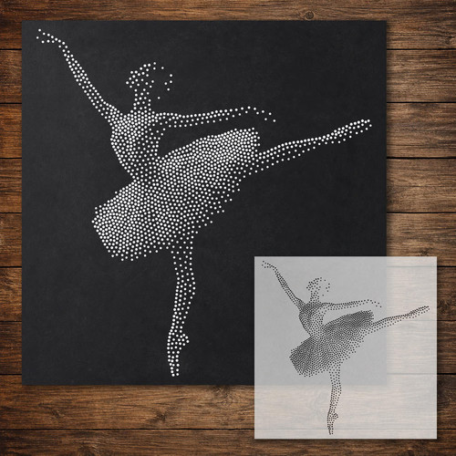 Ballerina dancing stipple art - stipple,