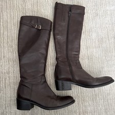 Jones The Bookmaker Brown Leather Free flex Knee Boots Size UK 5/38