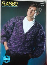 Original Sirdar Brushed Chunky Mens Sweater 36"-44" Knitting Pattern C8141