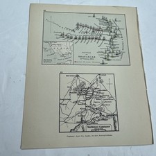 1914 (Print) Map Battle Trafalgar 21st October 1805 Waterloo Campaign GA #84 old