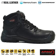 MENS STEEL TOE CAP BOOTS ARMY