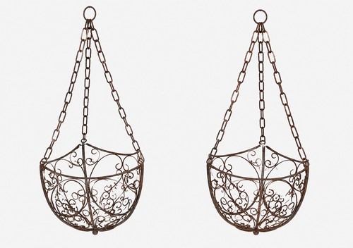Pair rustic ornate metal - rustic,
