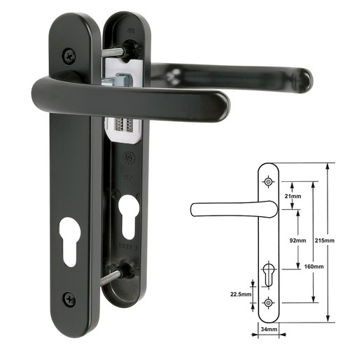 Upvc door handle pair sprung - door,