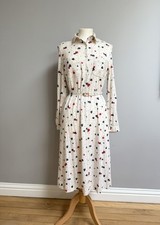 Vintage 1970s Horrockses Fashion Shirt Dress. Retro Designer Dress, Day Dress