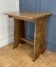 Orig Solid Golden Oak Little Side Table* Art & Crafts * Pegged Sides & Thick Oak
