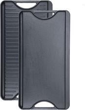 Cast Iron Griddle for Gas Open Fire Oven Grill BBQ Electric Reversible 2 in 1 