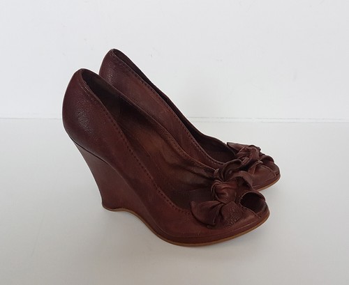 Miu leather - leather, wedge
